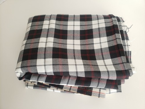 Plaid/Checkerboard Cotton Knit Fabric sewing quilting clothing Black 1-2 Yards - Picture 2 of 2