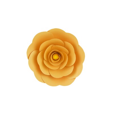 Mega Crafts - 8'' Handmade Paper Pedal Flower - Gold, 1PC