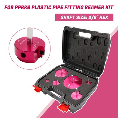 04529 fit PPRK6 Plastic Pipe Fitting Reamer 6Pc Kit Fit Into Standard 1/2''Drills