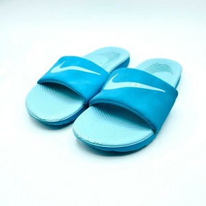 light blue nike slides