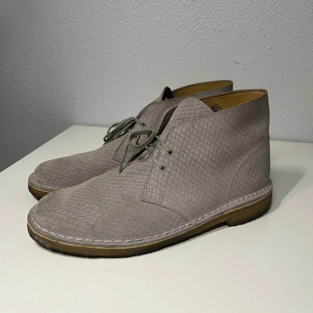 Mens Clarks Originals Desert Chukka Boots Charles F Stead Snake Crocodile 10