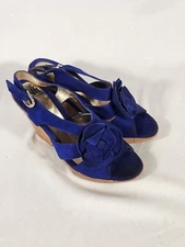 NWOB Sofft Odelle Platform Sandal Cobalt Blue Flower Boho quiet Money Comfort US