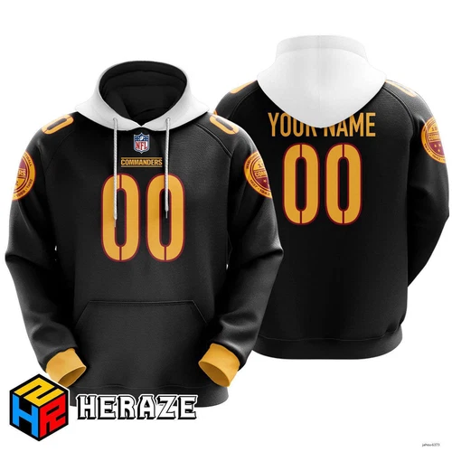 Washington Commanders Hoodie Custom Name And  Number