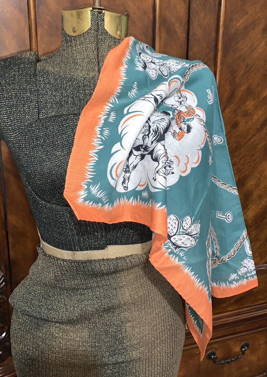 Vintage Banana Republic Safari Travel Clothing Scarf Cowboy Horse