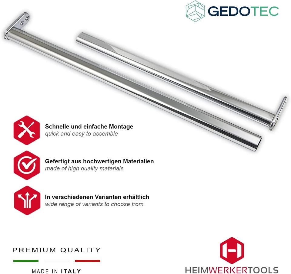 Vestiti Estendibile Telescopio Tubo Armadio Asta Guardaroba Cromo Regolabile - Immagine 4 di 4