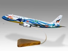 Airbus A320 Bangkok Airways Siem Reap Desk Wood Airplane Model Small Scale 1/130