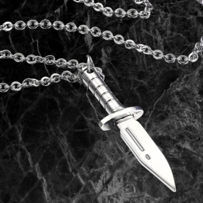 Halskette Edelstahl moderne Halskette für Männer Messer Dolch Gothic - Anhänger
