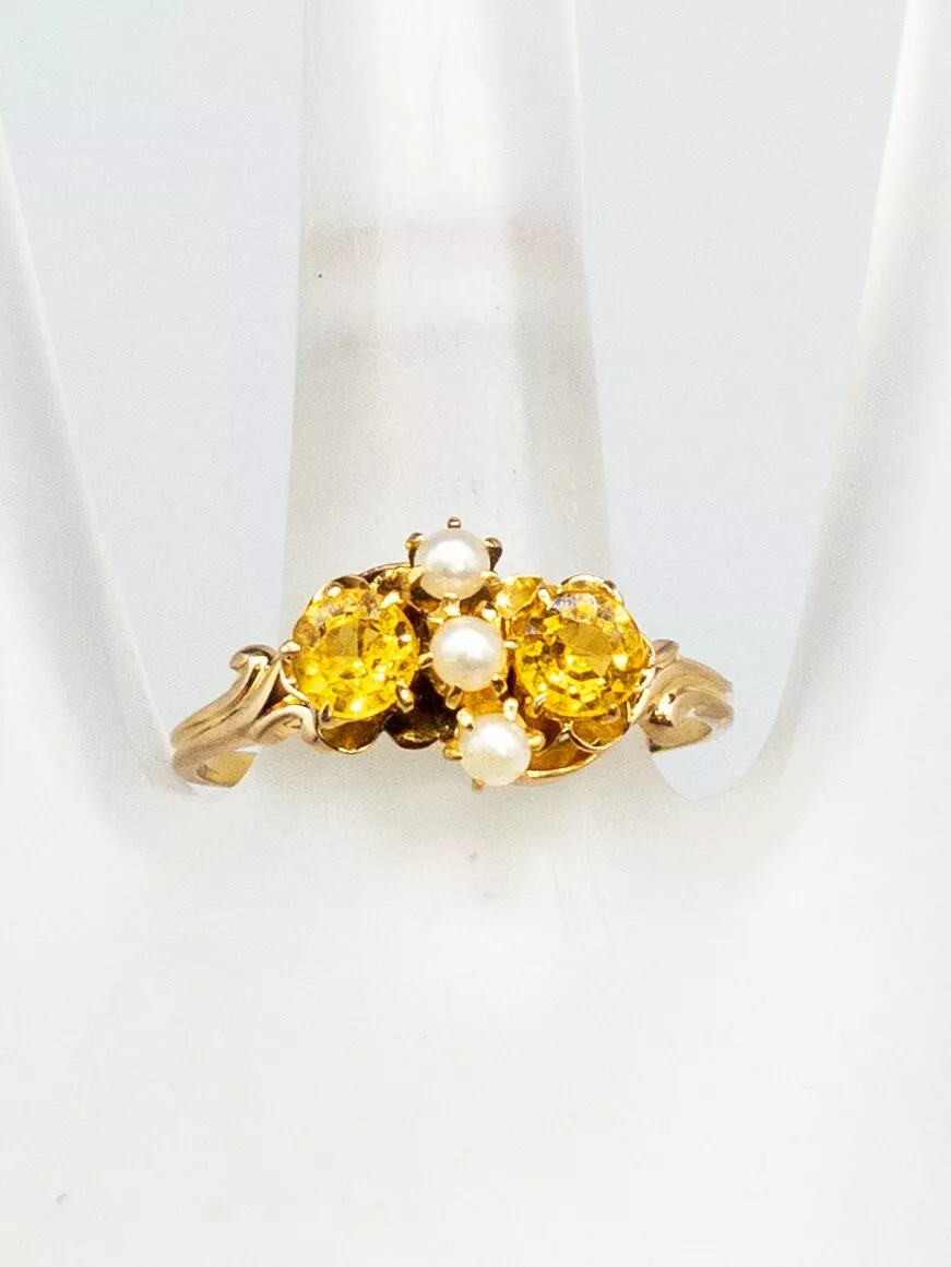 Yellow sapphire and pearl ring deals