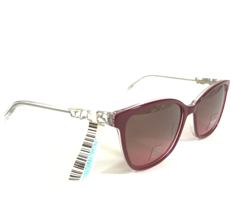 Gafas de sol Vera Wang Elizabeth CY rojas transparentes cristales de Swarovski lentes rojas marrones Foto 3 de 4