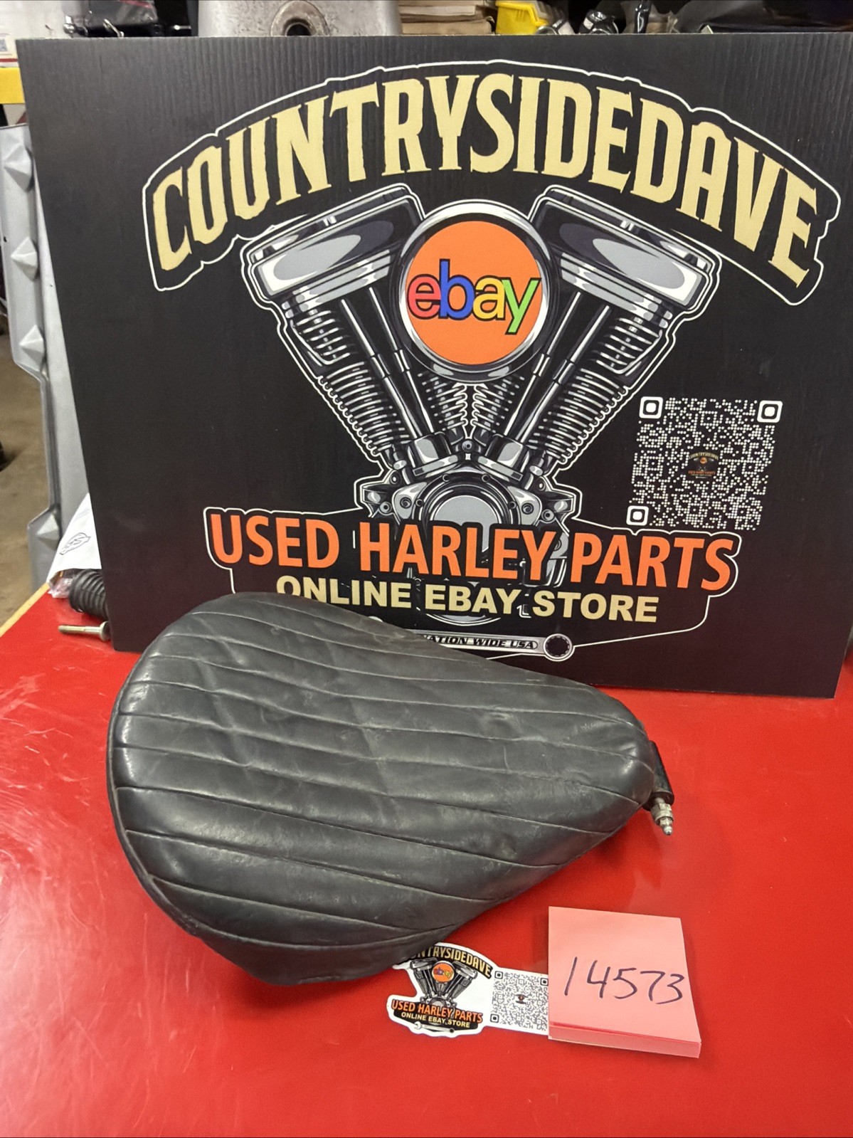 Harley Panhead Vintage Bates Solo Seat Chopper Bobber 10.5W X 13L