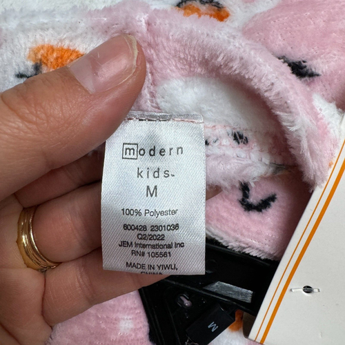 Modern Kids Pink Halloween Sleepwear Set M Lux Plush Ghost Pants & Socks - Picture 6 of 8