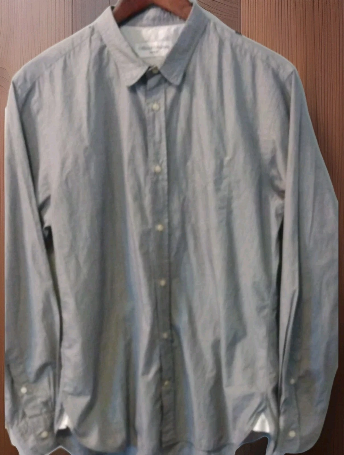 Officine Generale Shirt Mens L Paris Gray Long Sleeve Button Up 100% Cotton ***