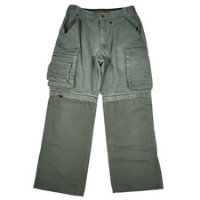 Boy Scouts Of America Pants Men 30x27 Green Uniform Cargo Convertible Vintage