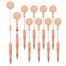 Beadable Pens, 10Pcs Retractable Badge Reel Beadable Pen, Light Pink