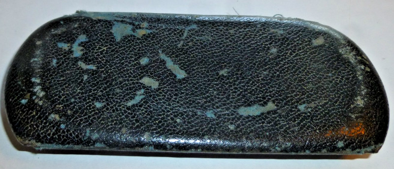 Rare Antique Early 1900s Metal Eyeglass Case No Glasses Velvet Lined worn