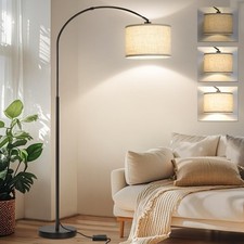 Dimmable Floor Lamp, Arc Floor Lamp with Dimmer, Black Standing Lamp with Adj...