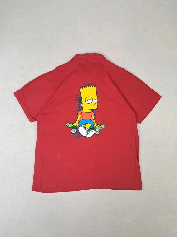 Chemise The simpsons Bart Vintage Printed Bart Skate Rare année 00s 100% Coton - Photo 1/4