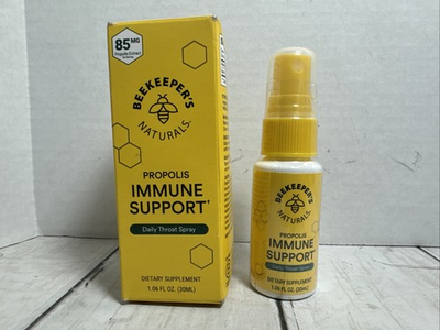 #ad Beekeeper#x27;s Naturals Bee Propolis Immune Support Throat Spray 1.06oz 6 27 Exp $10.39