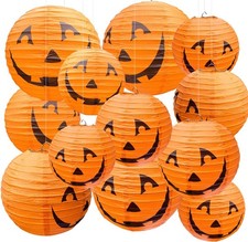 Halloween Pumpkin Paper Lanterns Set for Party Garden Decoration,...