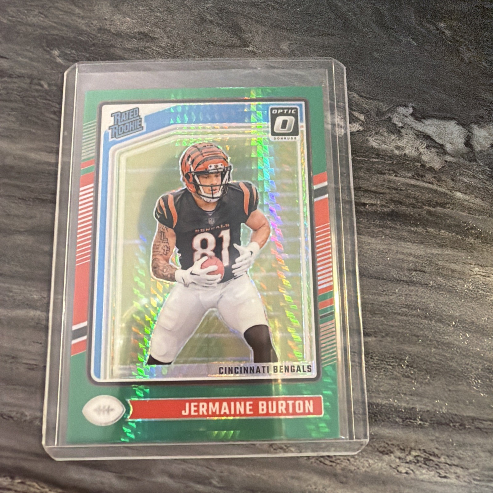 2024 Donruss Optic - Rated Rookie Jermaine Burton #251 Green Hyper Prizm (RC)