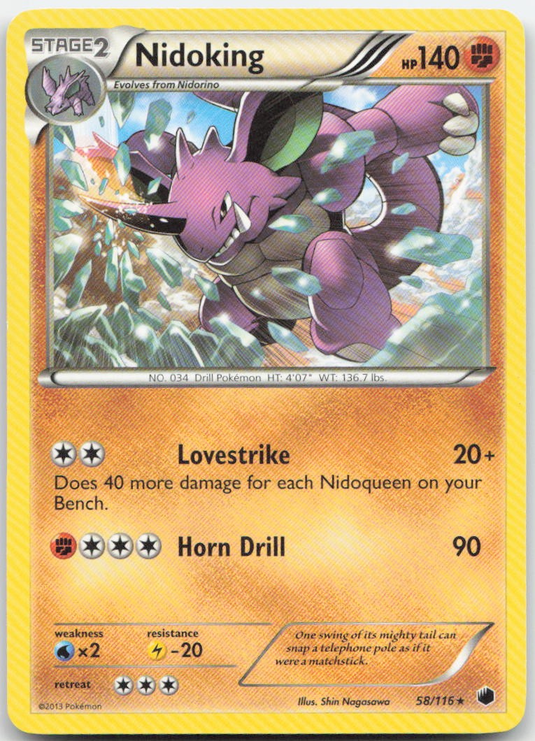 Nidoking 58/116 Plasma Freeze Rare Pokemon MP