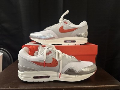 Nike Air Max 1 PRM 11.5 White/Chile Red Gray SE Hot Sauce Mens HF7746 100