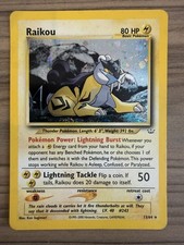 Pokémon TCG Raikou Neo Revelation Holo Card 13/64 Unlimited Rare WOTC Vintage