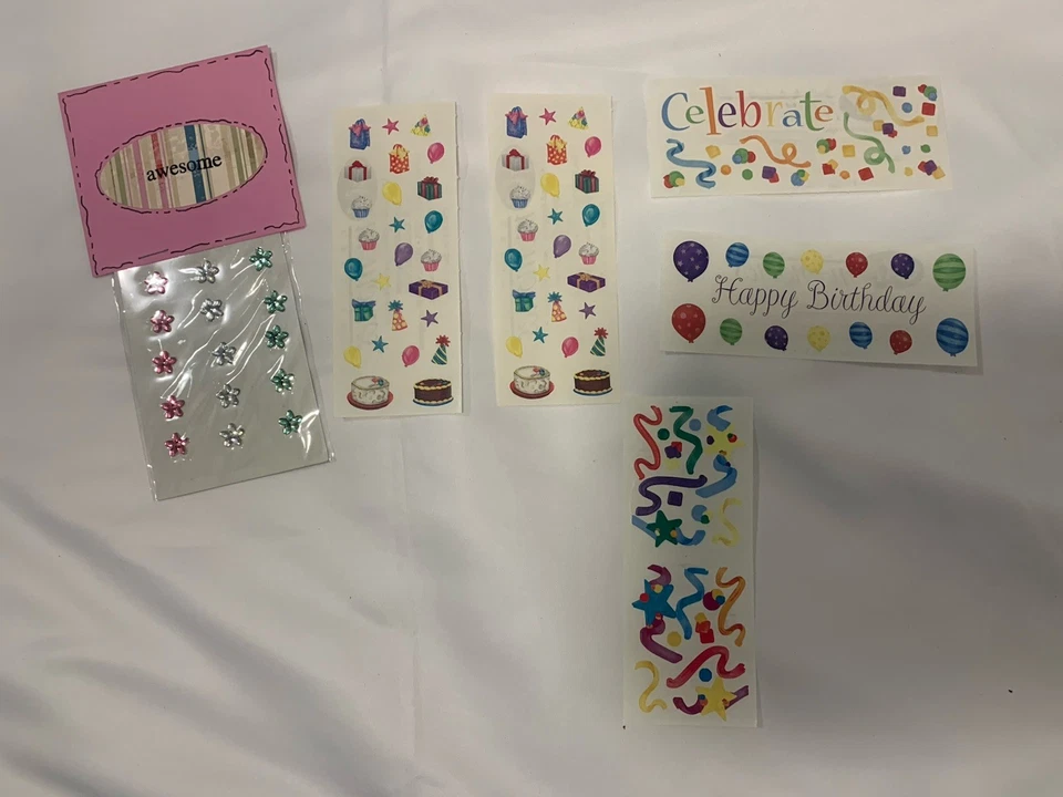 Vintage Stickers 80’s 90’s Rare Grossman Birthday Confetti Party Me & My Close - Image 3 of 4