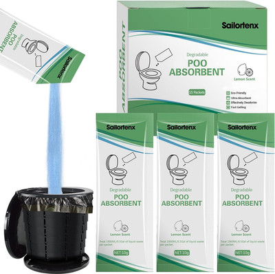 Poo Absorbent for Portable Toilet, Camping Toilet Chemicals, Eco Degradable Abso