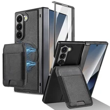 For Samsung Galaxy Z Fold7 6 5 4 3 Wallet Mag Safe Case Detachable Card Holder
