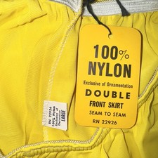 Vintage Half Slip Skirt Sheer Double Front Nylon USA Pin Up Glam Lingerie L NWT