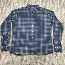 Peter Millar Shirt Mens Medium Blue Plaid Button Down Long Sleeve