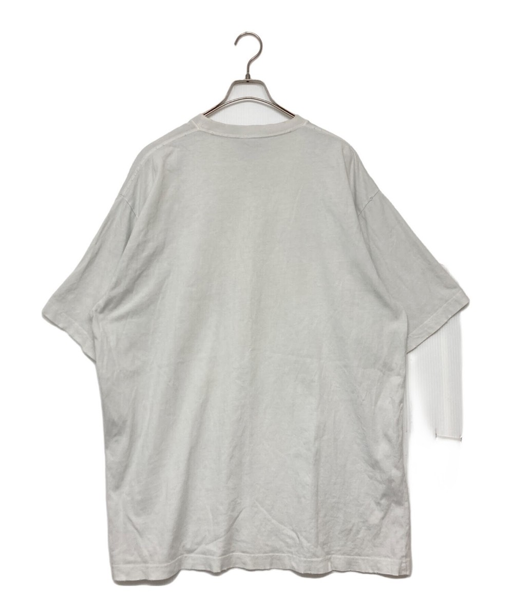 BALENCIAGA Caps Destroyed Flatground T-shirt Size: S White Men