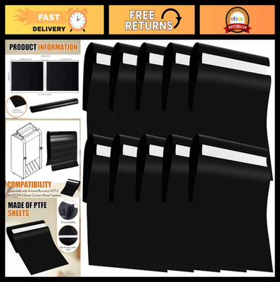 10 Pack Non-Stick PTFE Release Sheets 27.5''x11'' For Toaster, Baking & Cooking