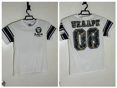 Aape by A Bathing Ape T shirt Men s S White Camo Jersey Stripe