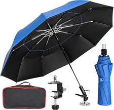 60" Wind-Resistant Magnetic Base Folding Umbrella - Adjustable for HVAC Use