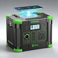 300W Portable Power Station LiFePO4 Solar Generator,Wireless Charger Refurbished