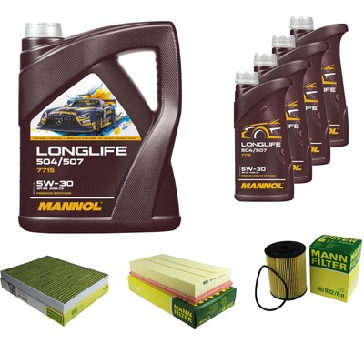 MANN Inspektionspaket 9L MANNOL Longlife 504/507 5W-30 für Porsche Cayenne 955