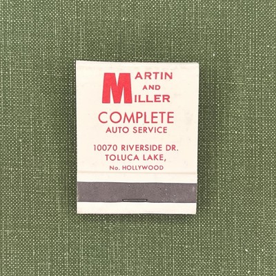 Martin and Miller Complete Auto Service Toluca Lake Hollywood Vintage Matchbook