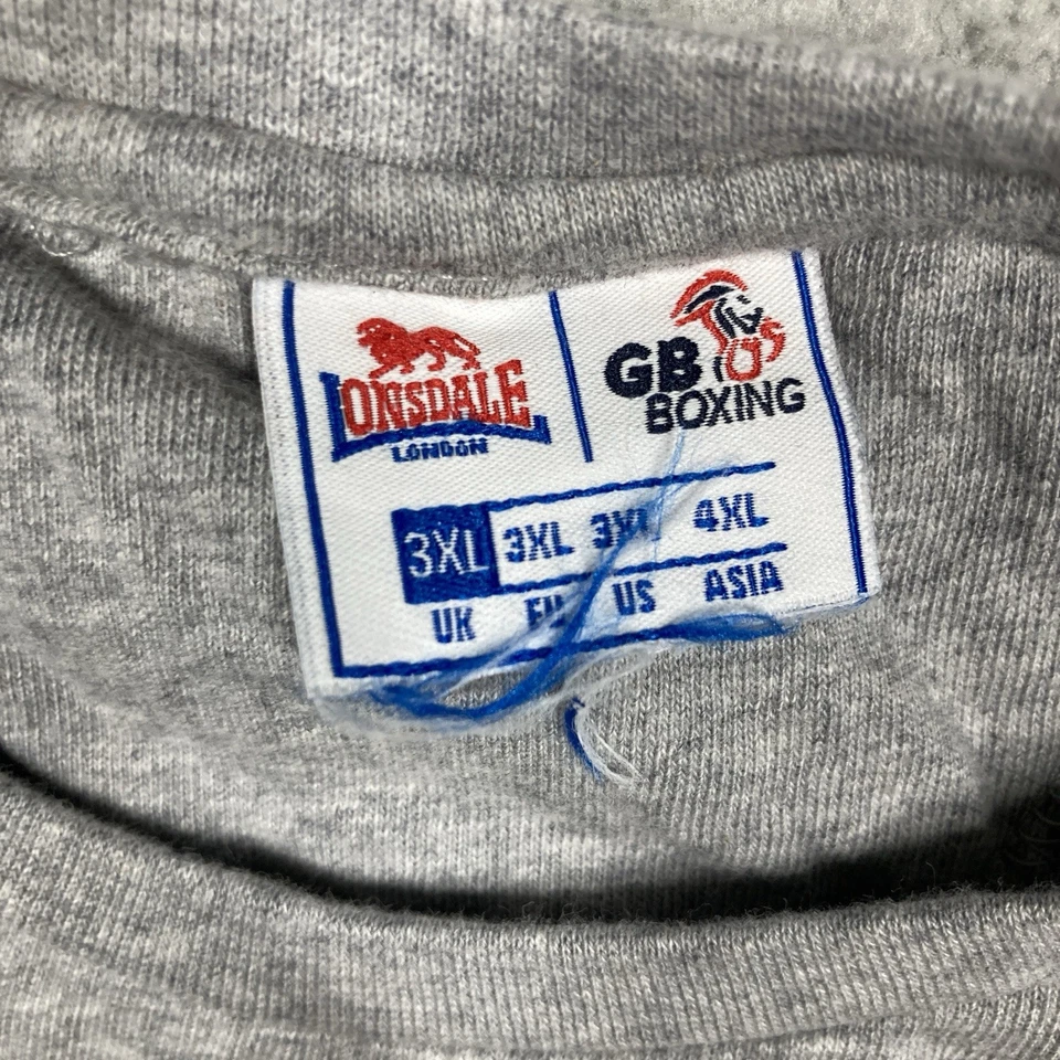 Lonsdale London T Shirt Adult 3XL Gray Short Sleeve GB Boxing Side Design (READ) - Image 3 of 4