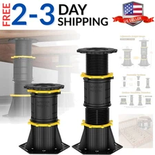 2 Pcs Adjustable Height Bed Support Legs, 8.5-13 inch, Black Plastic, Bed Fra...