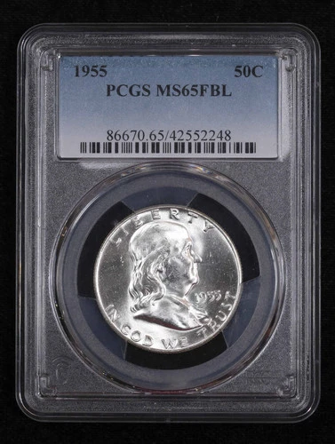 1955 P Half Dollars Franklin PCGS MS-65 FBL