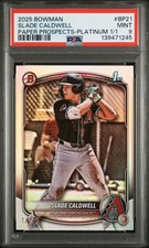 Slade Caldwell 2025 Bowman Paper Prospects 1st Bowman Platinum #1/1 - PSA 9