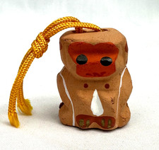 Mini Japanese Clay Monkey Bell 1.25" Folk Dorei Charm