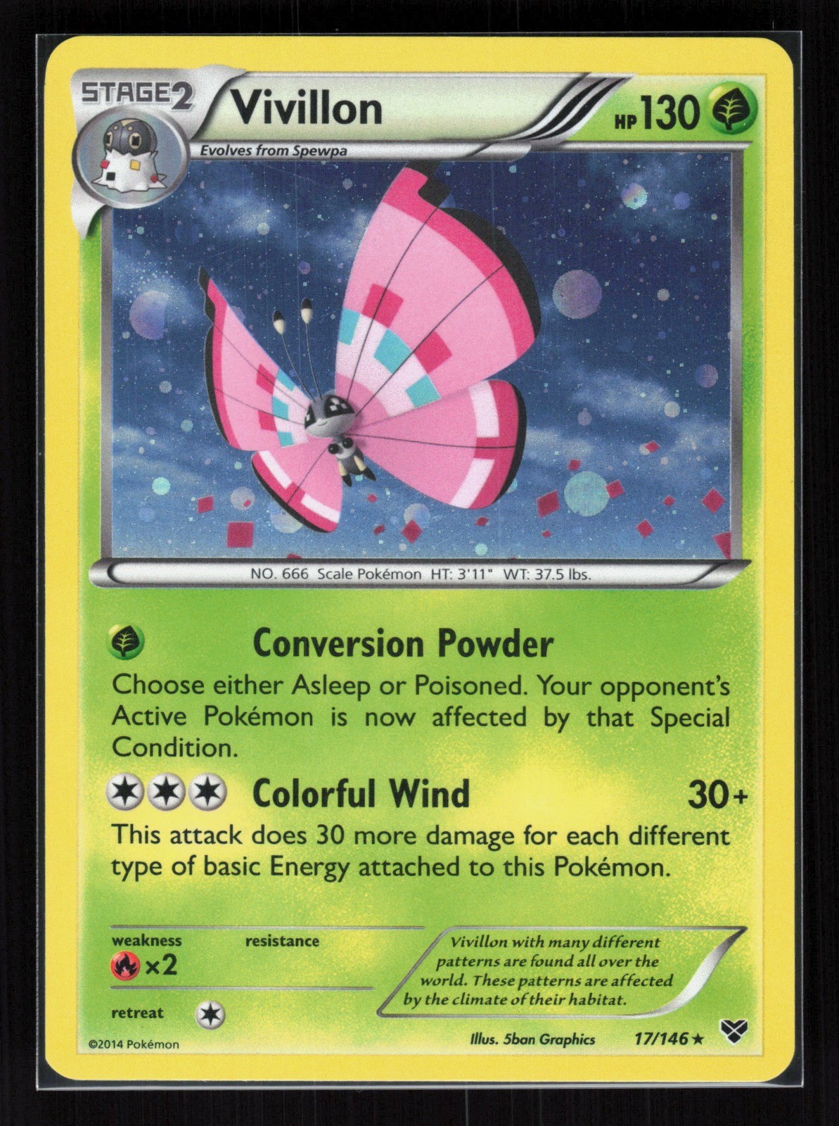 Vivillon - 17/146 (Cosmos Holo) Holo Promo Pokemon Blister Exclusives 017/146 MP