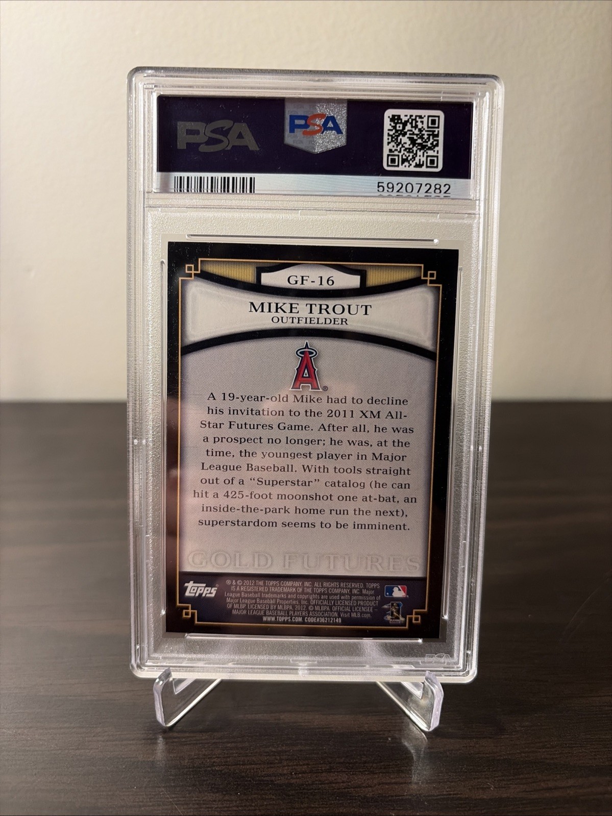 PSA 8!! 2012 Topps - Gold Futures Mike Trout #GF-16!! 2nd Year Card!!! view 2