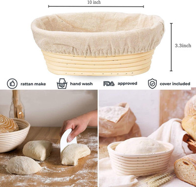 6 Pieces Oval Banneton Proofing Cloth liner, 10 inch Bread Proofing Basket Li...