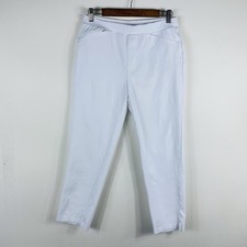 Susan Graver Crop Pants Small White Weekend Premium Stretch A353368