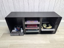 Vintage Dynasound CD Rack Holder Stand Black Ribbed 42 Jewel Case Storage USA