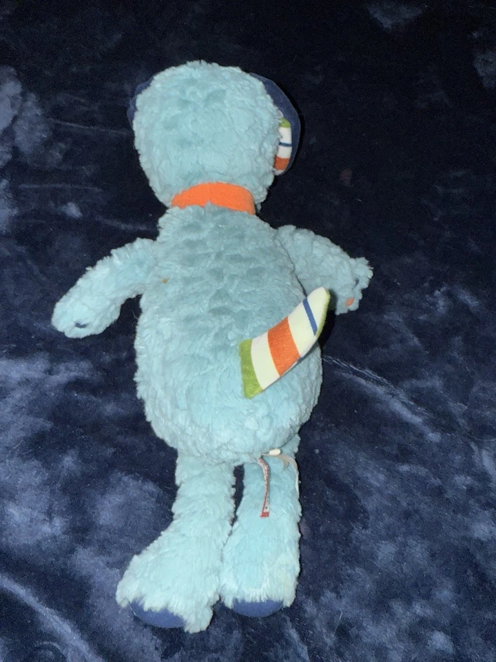 Douglas Bebé Lindo Azul Perro Cachorro 13" Peluche Lovey Peluche Rayas Abdomen Foto 2 de 2